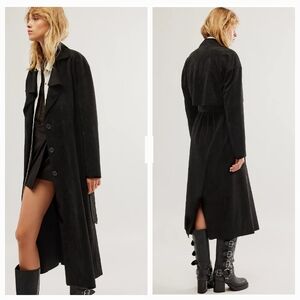 Free People Black Trench Coat